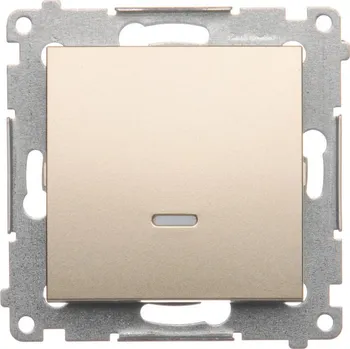 vypínač Vypínač jednopólový, s orientačním LED podsvětlením, řazení 1So, 10 AX /, Simon 54 DW1L.01/44, zlatá metalizovaná