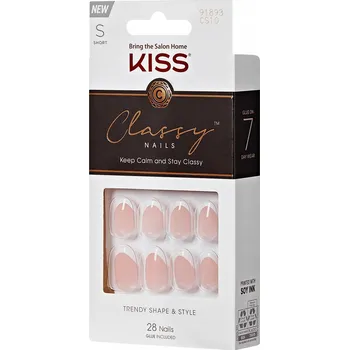 Umělé nehty Samolepicí umělé nehty s lepidlem, elegantní krátké, sada S KISS, 28 ks