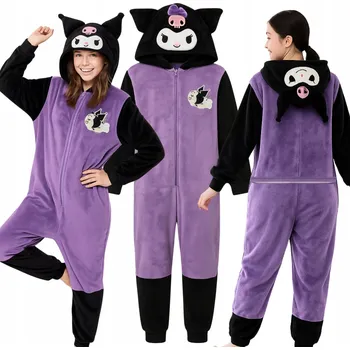Karnevalový kostým KOSTÝM PŘEVLEK KUROMI KOMBINEZA KIGURUMI ONESIE HALLOWEEN S M 158 164