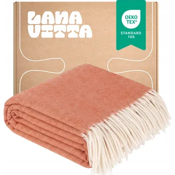 deka Vlněná deka "Steppe" 100% Australská vlna Oranžová Pled 140x200 cm