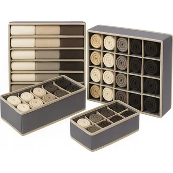 Úložný box Organizér na spodní prádlo, kravaty a ponožky, ÚLOŽNÝ BOX do zásuvky skříně, 4 kusy