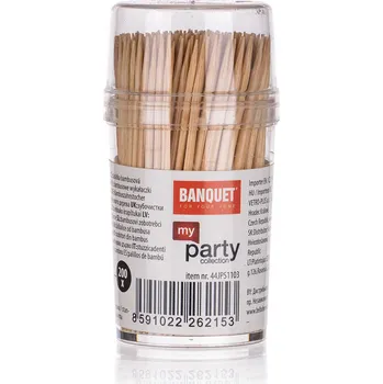 Párátko a napichovátko BANQUET párátka kulatá oboustr.bambus (200ks) + PH box kul.
