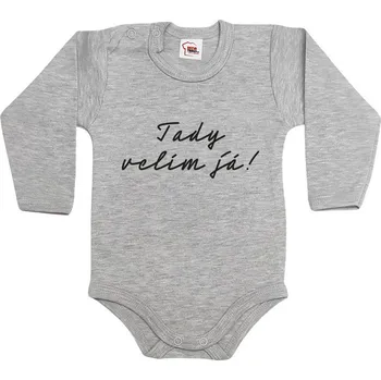 Kojenecký body Dětské body Tady velím já!, Barva Tmavý melír, Velikost 62 / 3-6m, Canvas Dětské body Bezvatriko.cz 3054