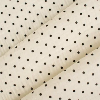 Dvojitá gázovina / mušelín JENNY černé puntíky