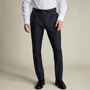 Pánské kalhoty Charles Tyrwhitt Italian Flannel Suit Trousers — Navy