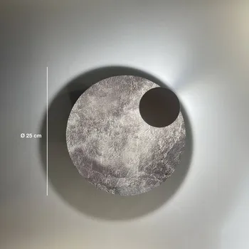 Lampička Knikerboker LED nástěnné světlo Pois, stříbrná, Ø 25 cm, stmívatelné stříbrná, černá 1 x 14 W LED - Doprava zdarma