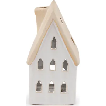 Svícen Keramická chaloupka / domeček na svíčku Balení: 1 ks, Varianta: 2 bílá béžová - 8596475712477