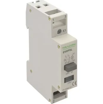 tlačítko Tracon EVOPSL Modulární spínač s kontrolkou, 230V, 50Hz, 1NO+1NC, LED, Ith:16A, AC-14, Ie:6A (Tracon EVOPSL)
