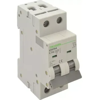 Jistič Tracon TDA-2C-63 Jistič, 2P, charakteristika C, 63A, C, 2P, 10kA (Tracon TDA-2C-63)