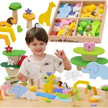 Dřevěná hračka Viga dřevěná sada tropické příběhy, 55 dílů