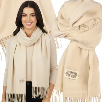 Šála JUST-DEAL béžová šála 190 cm - dámská