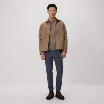 Pánské kalhoty Reserved - Bavlněné jogger kalhoty - ocelově modrá - 6006L-95X - 6006L-95X-M