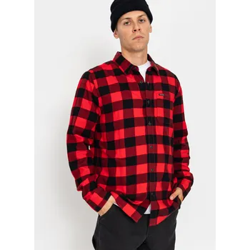 Pánská košile Volcom Caden Plaid (lifeguard red) M, červená