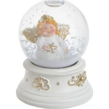 Vánoční dekorace Sněžítko Andělíček 6cm, bílo-zlaté