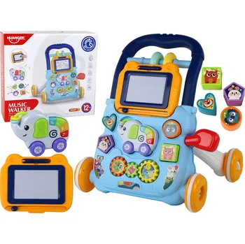 Dětské chodítko LEAN Toys Interaktivní chodítko s tabulí modré