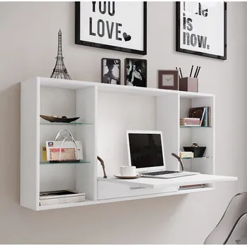 Vcm Nástěnný stůl Teala, bílý