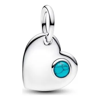 Přívěsek Přívěsek PANDORA Gravírovatelné srdce s modrým krystalem 794295C12