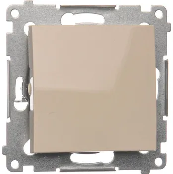 vypínač Tlačítko rozpínací bez piktogramu, řazení 1/0, 10 AX / 230 V~, bezšroubové svorky, Simon 54 DPR1.01/41, krémová