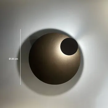 Lampička Knikerboker LED nástěnné světlo Pois, hnědá, Ø 25 cm, stmívatelné hnědá, černá 1 x 14 W LED - Doprava zdarma