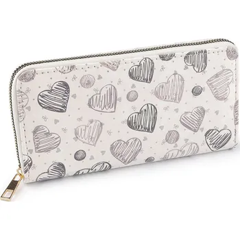 Peněženka Dámská / dívčí peněženka srdce 10x19 cm, malé, 1 krémová nejsvět.