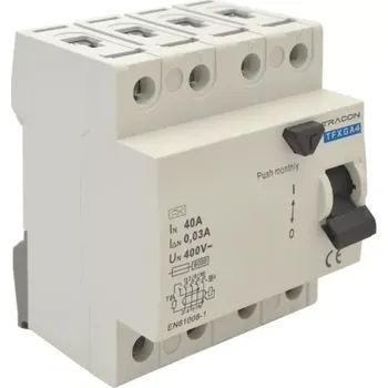Proudový chránič Tracon TFXGA4-40030 Proudový chránič, 4 pól G/A, 40A, 30mA, 10kA, G/A (ÖVE E 8601) (Tracon TFXGA4-40030)