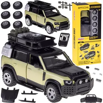 autíčko Kovový tuningový model LAND ROVER DEFENDER 110 1:43 se sadou doplňků