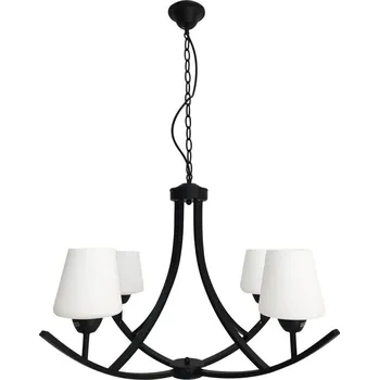 Závěsné čtyřramenné osvětlení LONDYN - 4xE27, 60W, bílé / černé