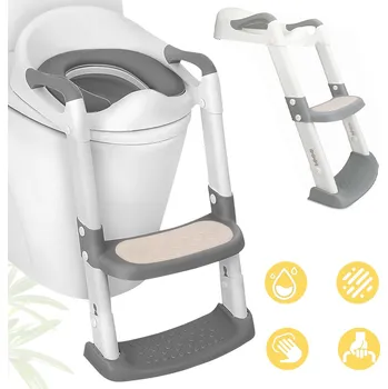 WC sedátko Nástavec na WC Žebříček pro Děti s Nastavitelnými Schůdky, Sedátko na Toaletu