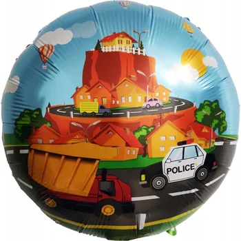 Balónek FÓLIOVÝ BALÓNEK Kulatý VOZIDLA AUTO narozeniny dort M