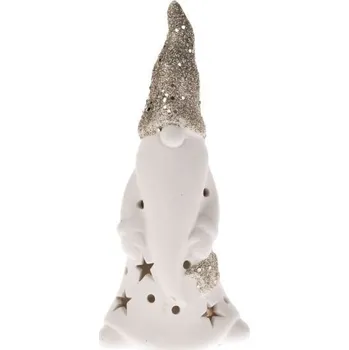 Party dekorace Porcelánový Santa s LED světlem