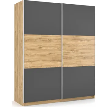 Šatní skříň Šatní skříň s posuvnými dveřmi MINEO barva dub minerva/šedá