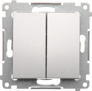 vypínač Vypínač sériový, řazení 5, 16 AX / 230 V~, šroubové svorky, Simon 54 DW5A.01/43, stříbrná metalizovaná