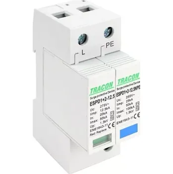 Přepěťová ochrana Tracon ESPD1+2-12.5-1+1P Svodič přepětí AC, typ T1+T2odnímatelný modul (Tracon ESPD1+2-12.5-1+1P)