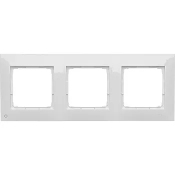 vypínač Rámeček 3 násobný, pastelový, antibakteriální úprava, Simon 54 DR3/AB11, bílá antibakteriální