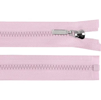 Zip Kostěný zip No 5 délka 60 cm s ozdobným jezdcem, malé, 165 fialová sv.