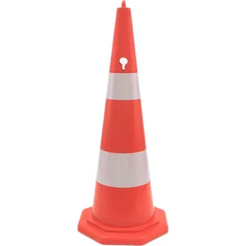 Dopravní značka Oranžový plastový (PE) dopravní reflexní kužel FLOMA RC92 - 2,2 kg - 38 x 90 cm, 78560012