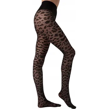 Dámské punčochy Vzorované Punčocháče Fiore Echo 30 DEN černé, velikost 4