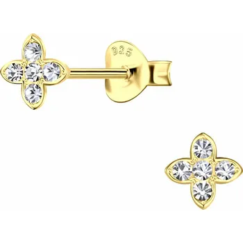 Náušnice Nefertitis 25123 Stříbrné náušnice pecky se zirkony ZIRKON FLOWER 5 mm, 0,40 g Stříbrné