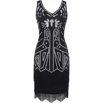 Dámské šaty Šaty Retro s flitry ve stylu 20. let Halloween Velký Gatsby Černá M