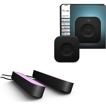 Žárovka Philips Hue Bridge Pro + Philips Hue White and Color Ambiance Play Double pack Black