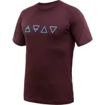 Pánské funkční triko Sensor MERINO BLEND ELEMENTS XXL Vínová, Světle modrá