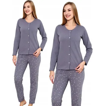 Dámské pyžamo La Penna dámské pyžamo bavlna šedé, velikost XXL