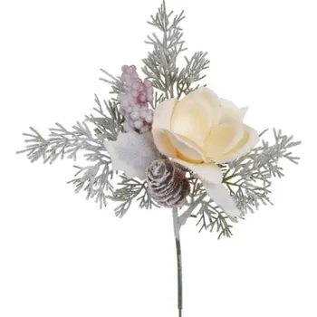 umělá květina Přízdoba Větvička 32cm Magnolie, krémová