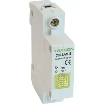 Jistič Tracon C60-LAM-S-L Modulární světelná kontrolka Led, žlutá, 230V, 0,6 W (Tracon C60-LAM-S-L)