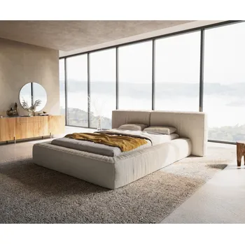 Postel Čalouněná postel Coperti 140x200 cm bouclé krémovo-bílá