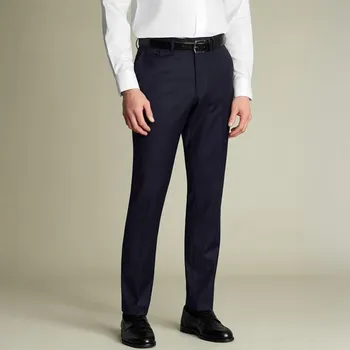 Pánské kalhoty Charles Tyrwhitt Wool Stretch Trousers — Navy