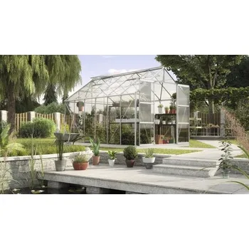 Skleník Skleník Vitavia Uranus 9900 skleněný 3 mm 257 x 383 cm hliník vč. základového rámu