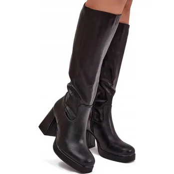 Dámské kozačky Butosklep dámské kozačky po kolena na sloupkovém podpatku, velikost 39