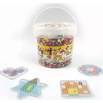 Dětské navlékací korálky korálky na zažehlování 12 000 ks v kyblíku