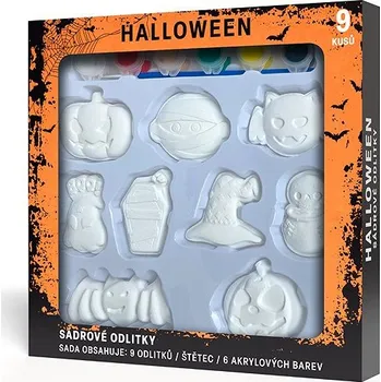 Figurka FLEXIO Sádrové figurky k omalování, 9 ks, Halloween